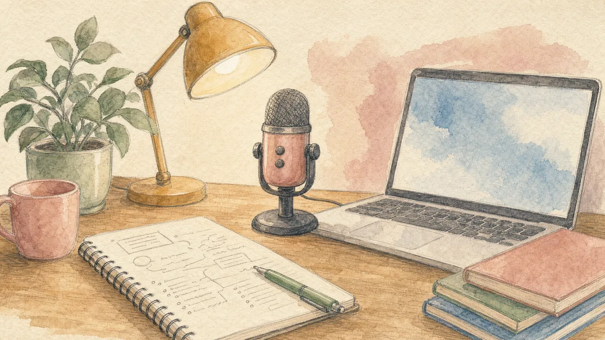 Micrófono casero para grabar un podcast académico