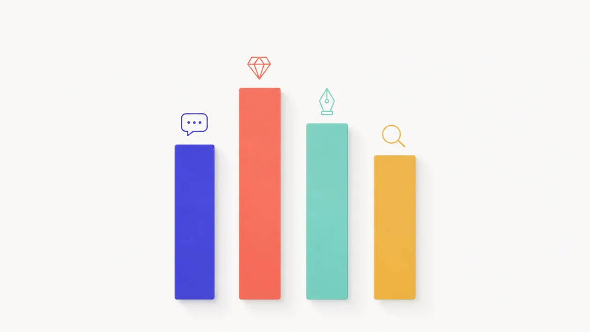 Cuatro barras comparando los 4 chatbots de IA