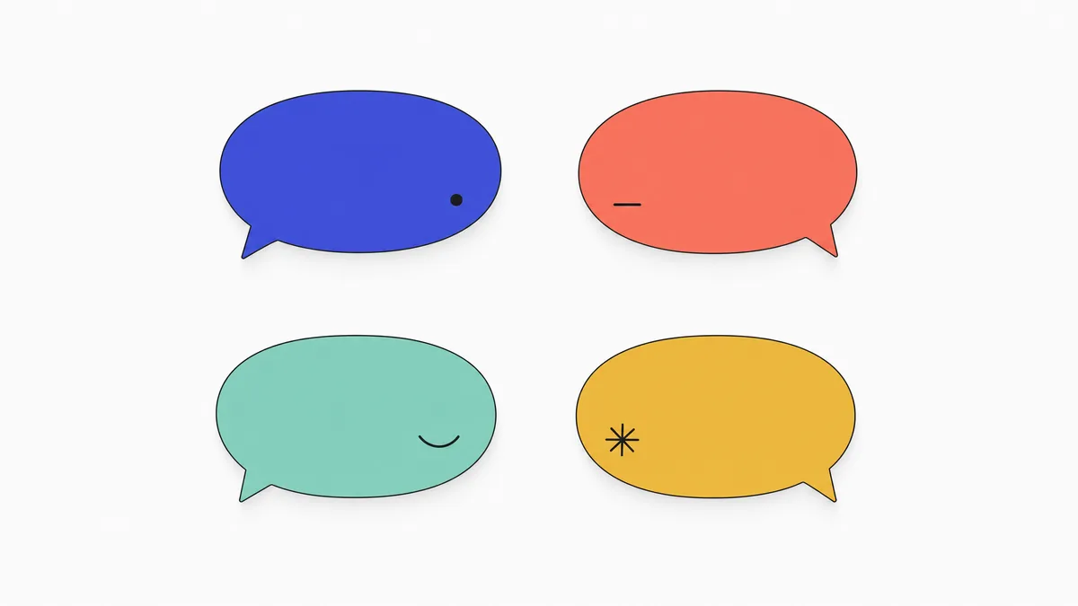 Cuatro burbujas de diálogo simples