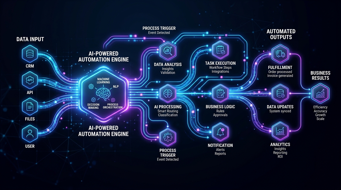 Diagrama de automatización para ganar dinero con IA