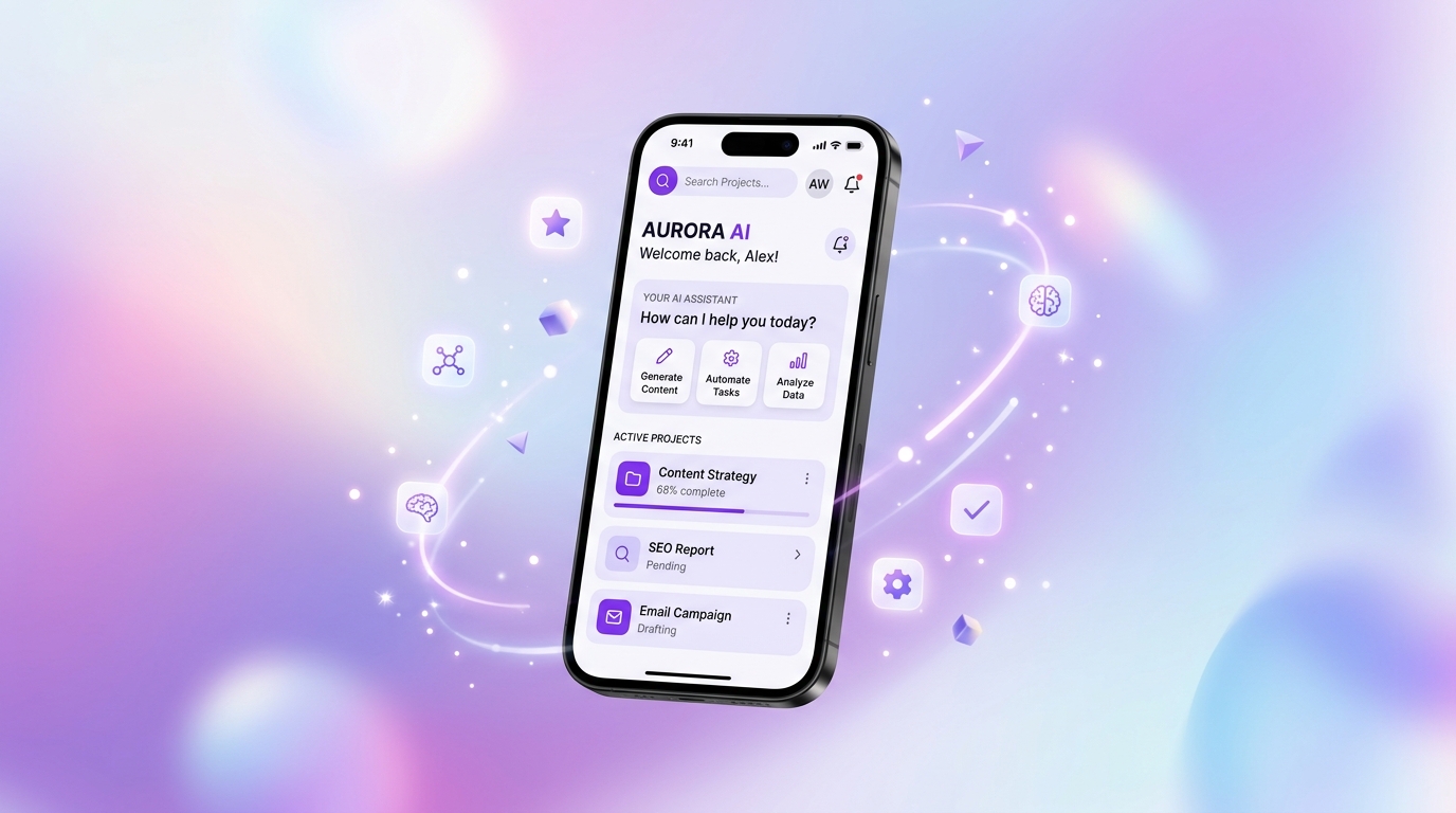 Mockup de app para ganar dinero con IA en smartphone