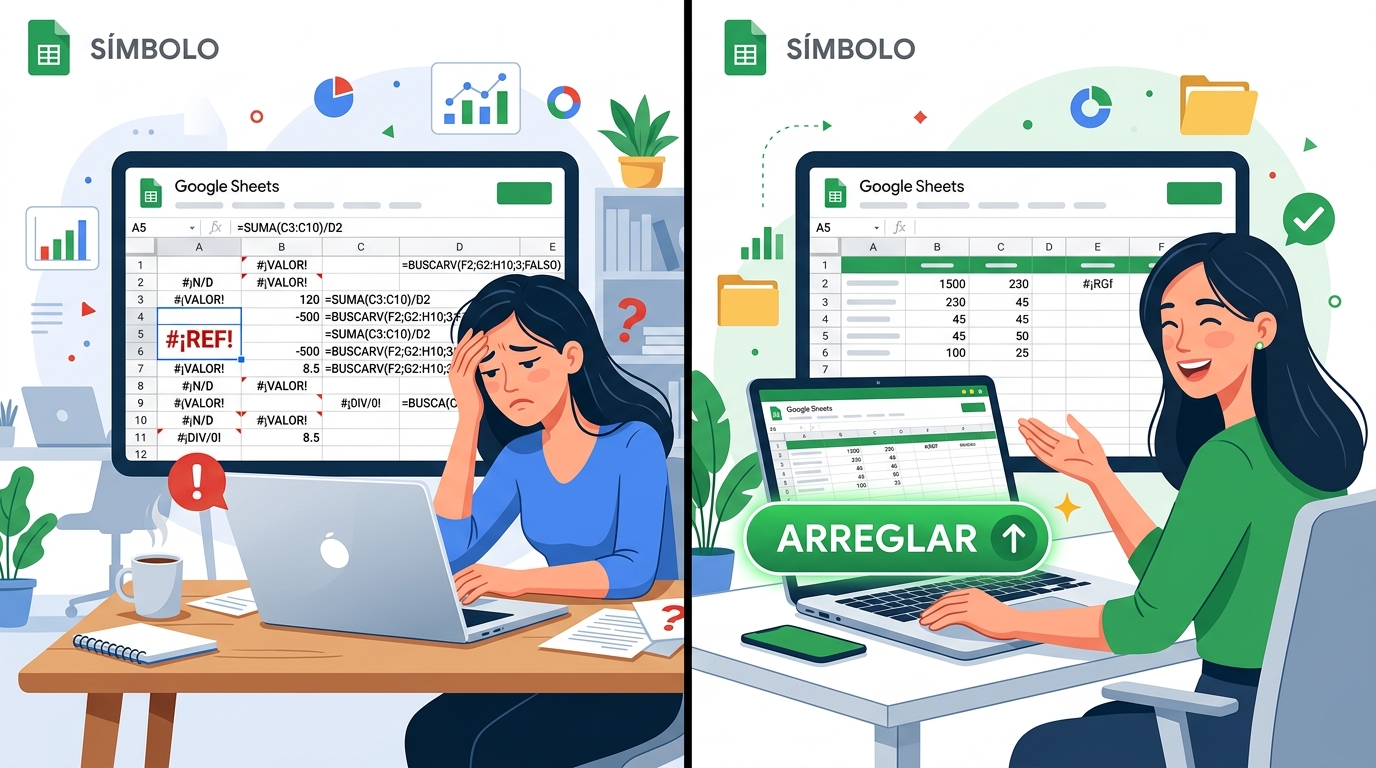 Comparación: sin Gemini vs con Gemini arreglando fórmulas